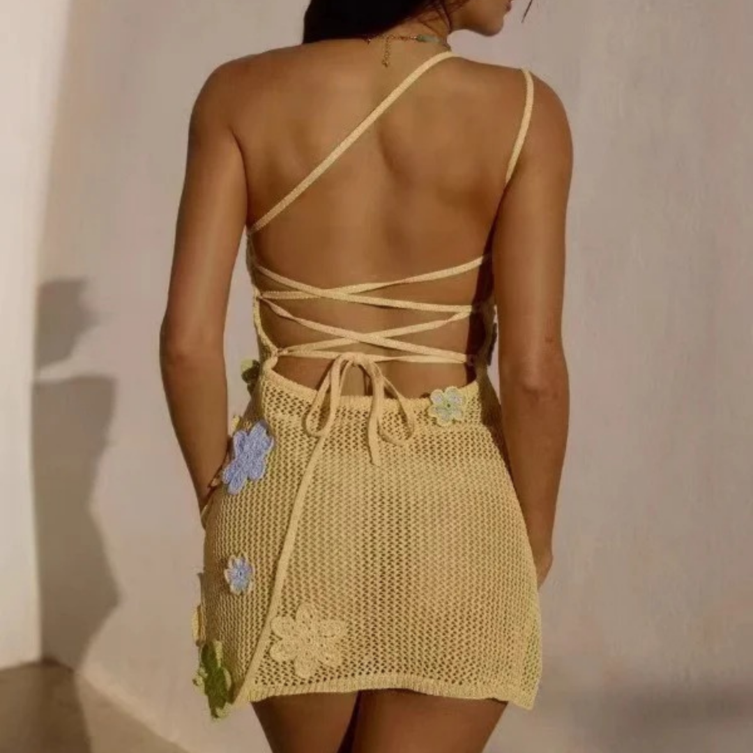 Marisol Floral Crochet Cocktail Mini Dress