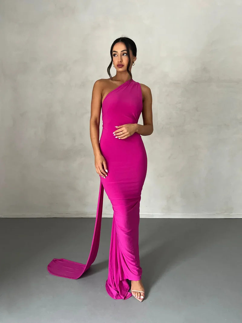 Ysolde Sculpted Halter Black Tie Wedding Guest Maxi Dress