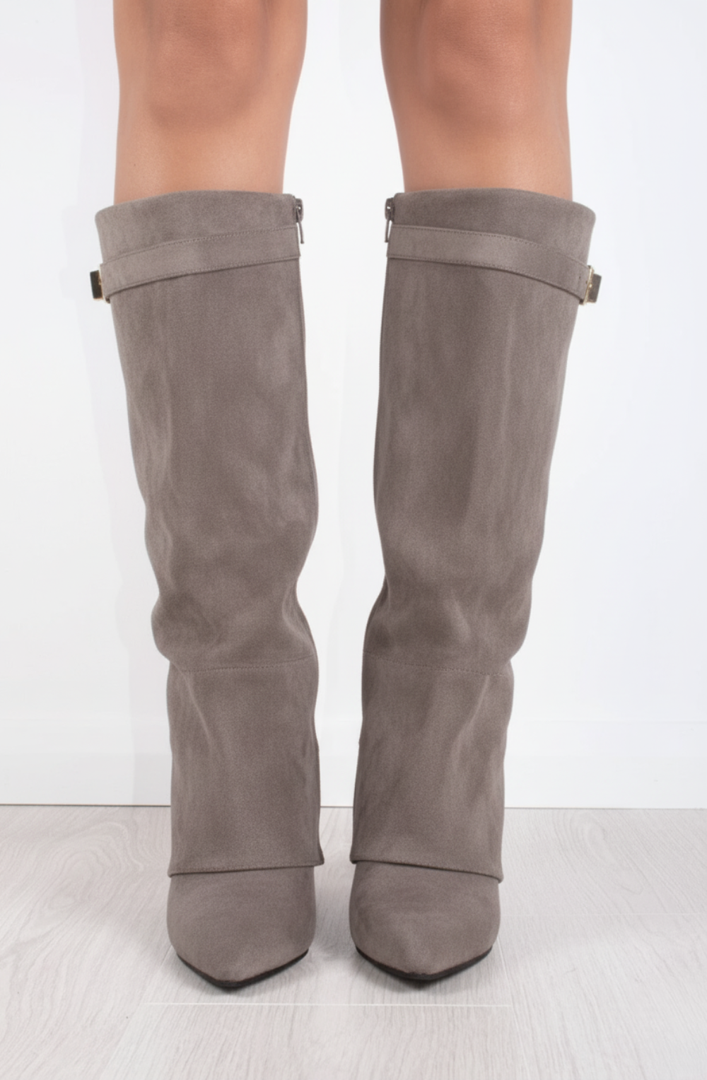 Favinella Suede Knee Boots - Grey