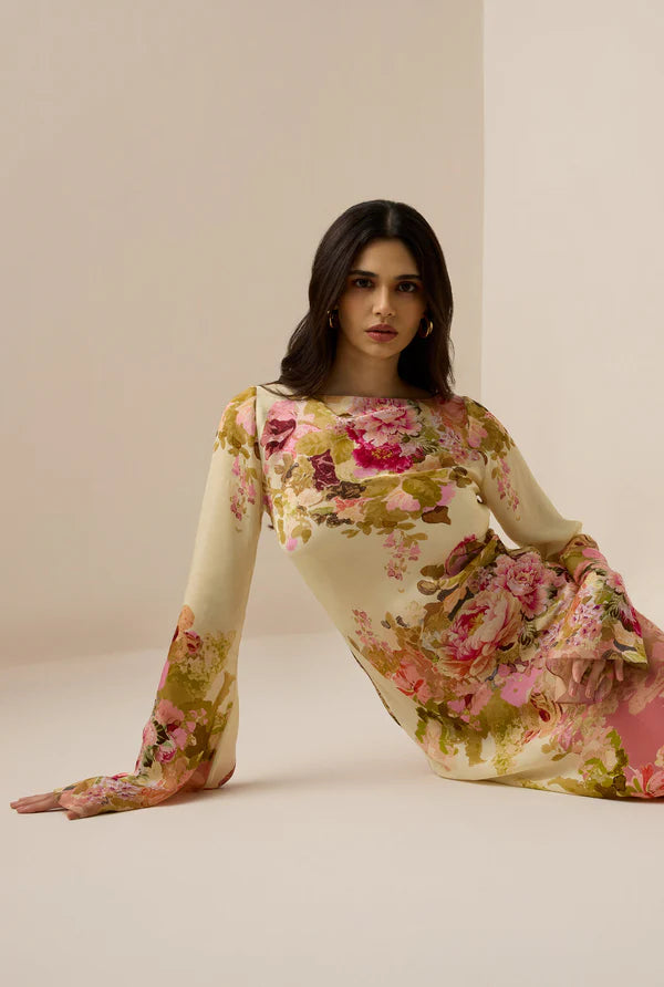 Rosavelle Floral Bell Sleeve Maxi Dress
