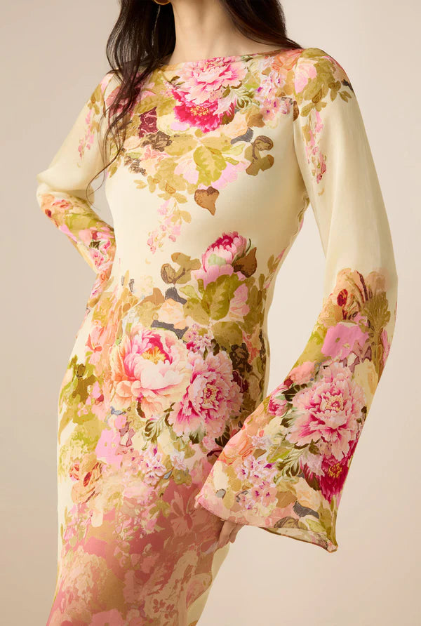 Rosavelle Floral Bell Sleeve Maxi Dress
