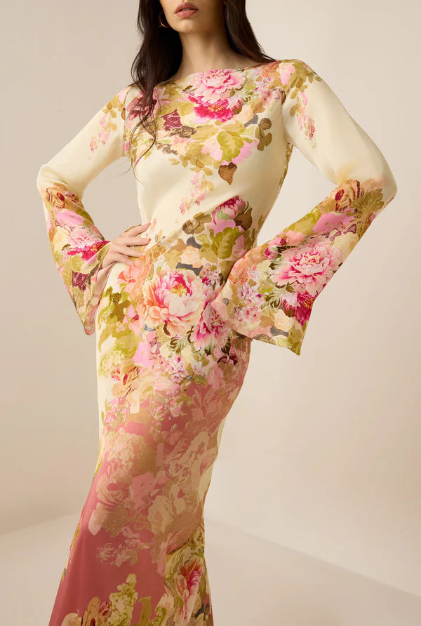 Rosavelle Floral Bell Sleeve Maxi Dress