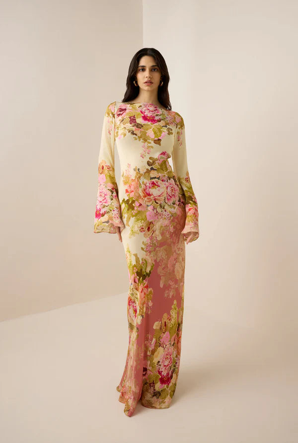 Rosavelle Floral Bell Sleeve Maxi Dress