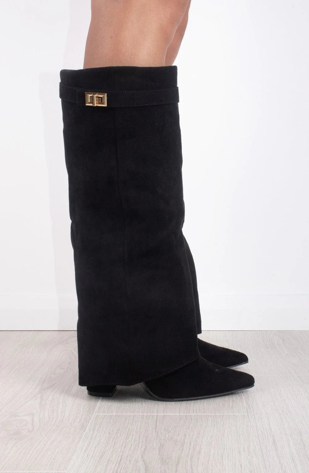 Favinella Suede Knee Boots - Black