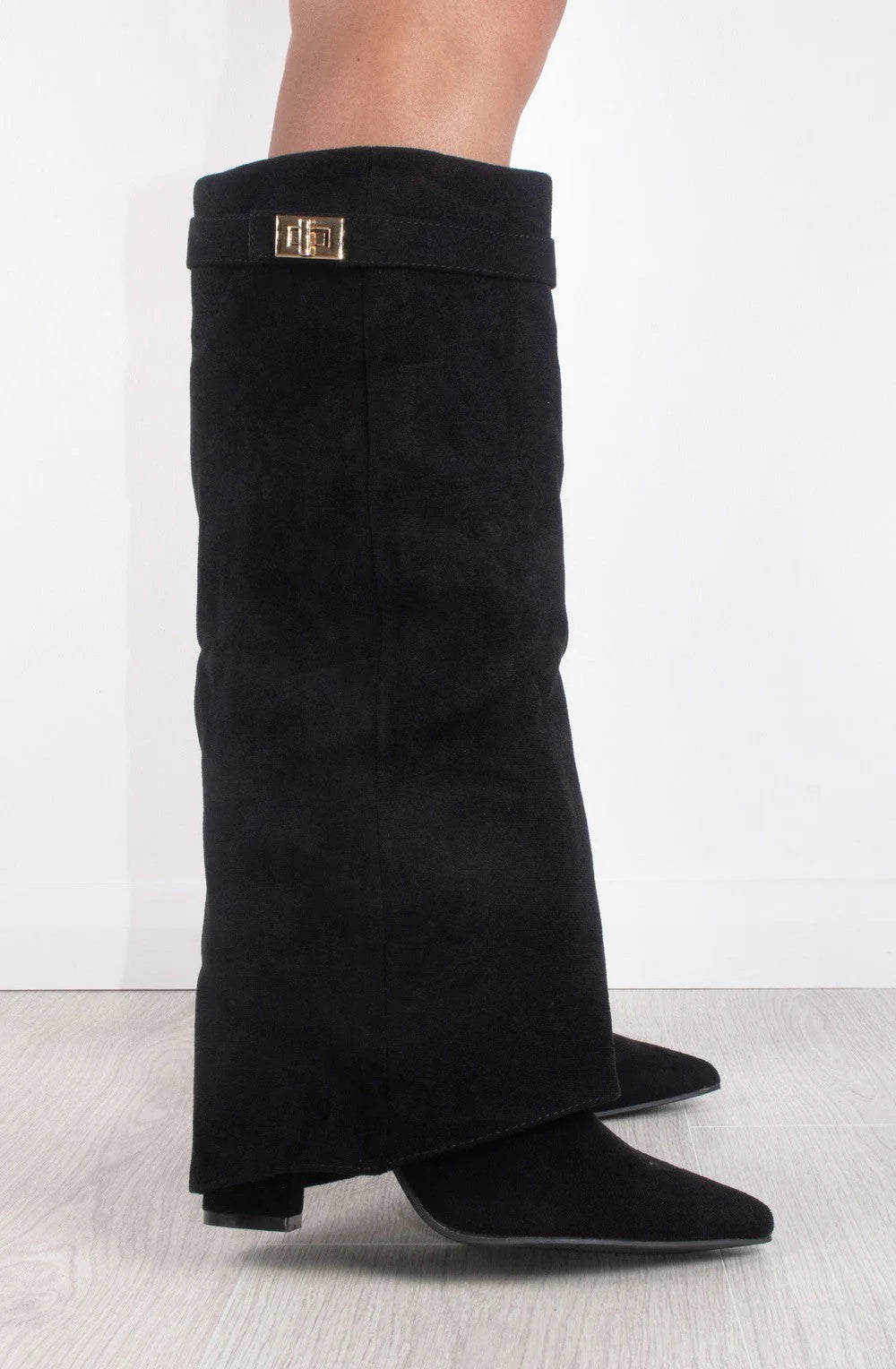Favinella Suede Knee Boots - Black