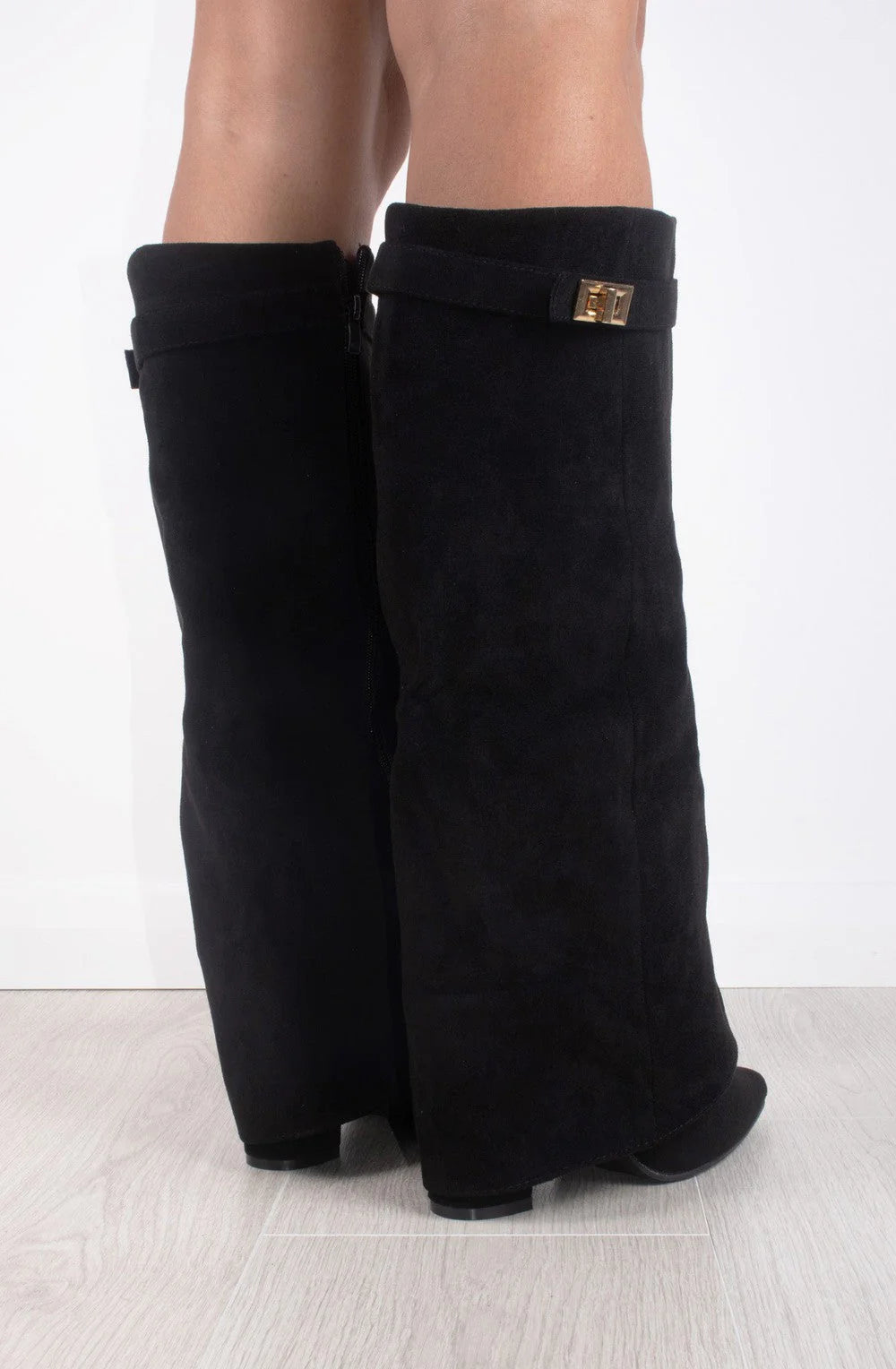 Favinella Suede Knee Boots - Black