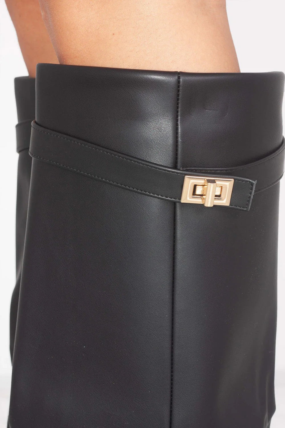 Favinella Leather Knee Boots - Black