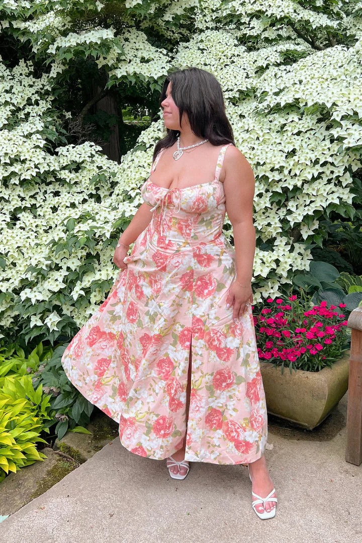 Rosabelle Floral Garden Party Wedding Guest Midi Dress