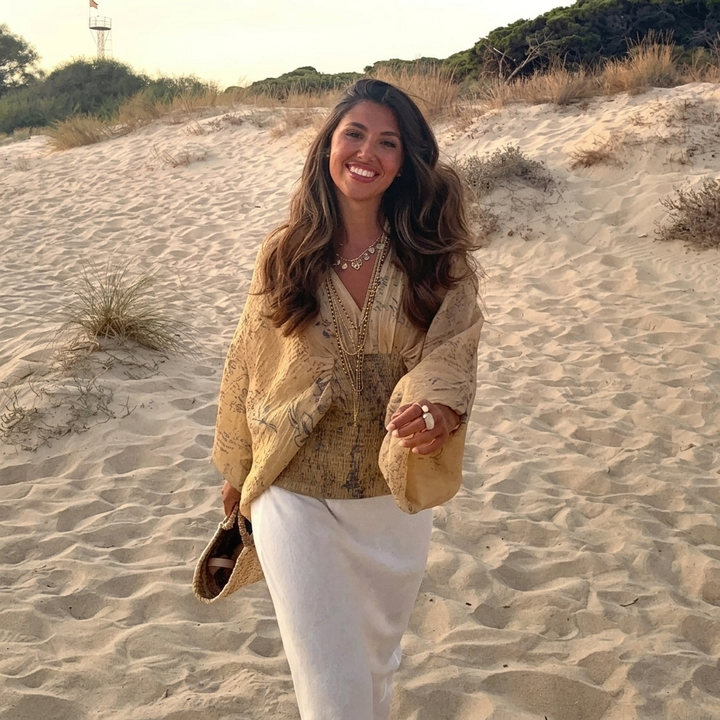 Viera Boho V-Neck Flowy Blouse