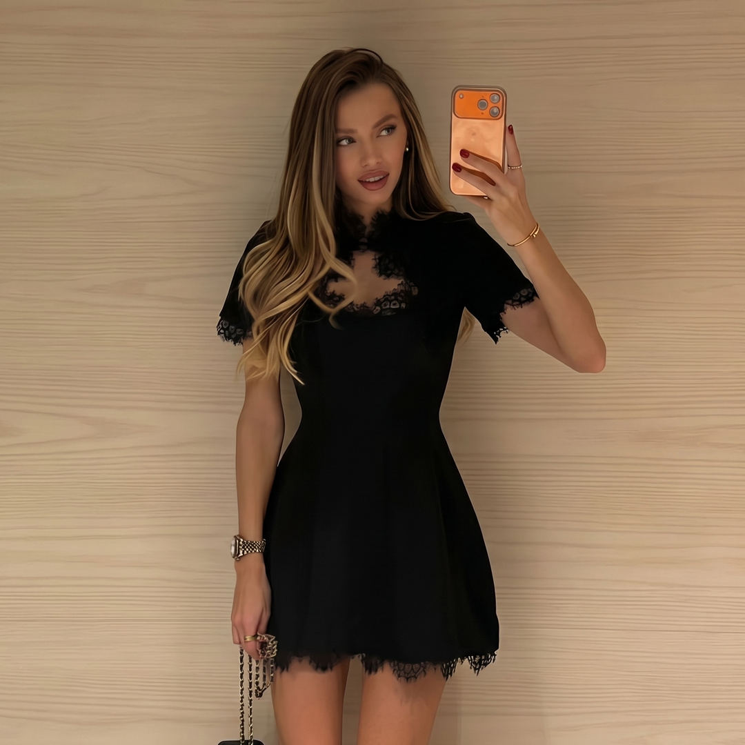 Mirelle Lace Trim Mini Dress