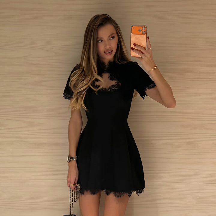 Mirelle Lace Trim Mini Dress