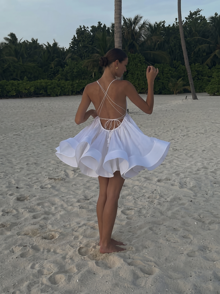 Perrine Deep-V Backless Mini Dress