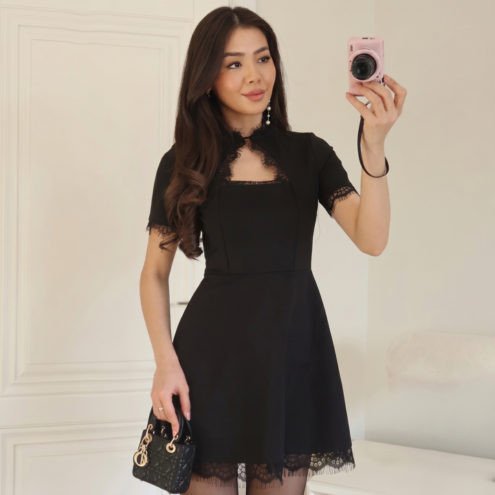 Mirelle Lace Trim Mini Dress