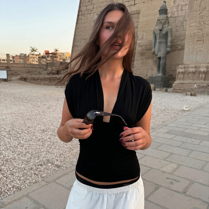 Ilaria Deep Plunge Crop Top