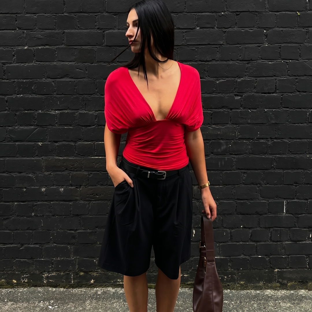 Ilaria Deep Plunge Crop Top