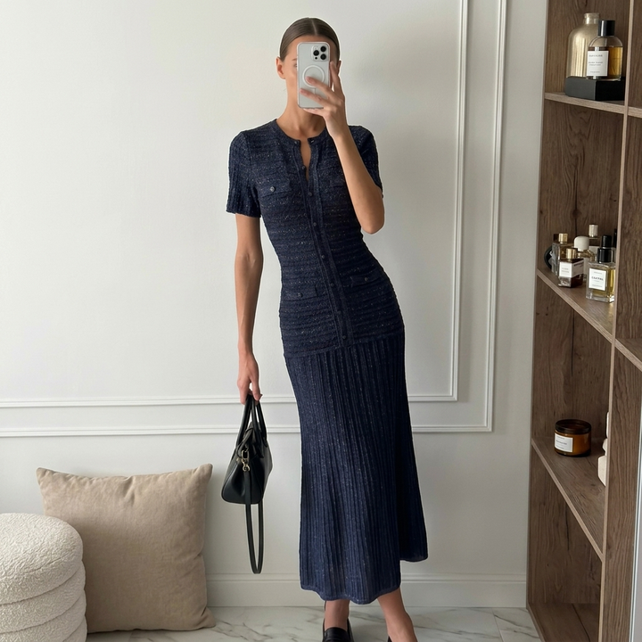 Seraphina Knit Button Maxi Dress