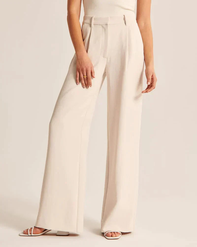 Lucia Beige Tailored Pants