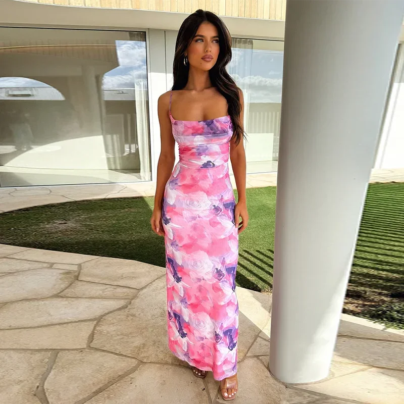 chinese dress ladies Azure Blue Rick-Rack Maxi Dress