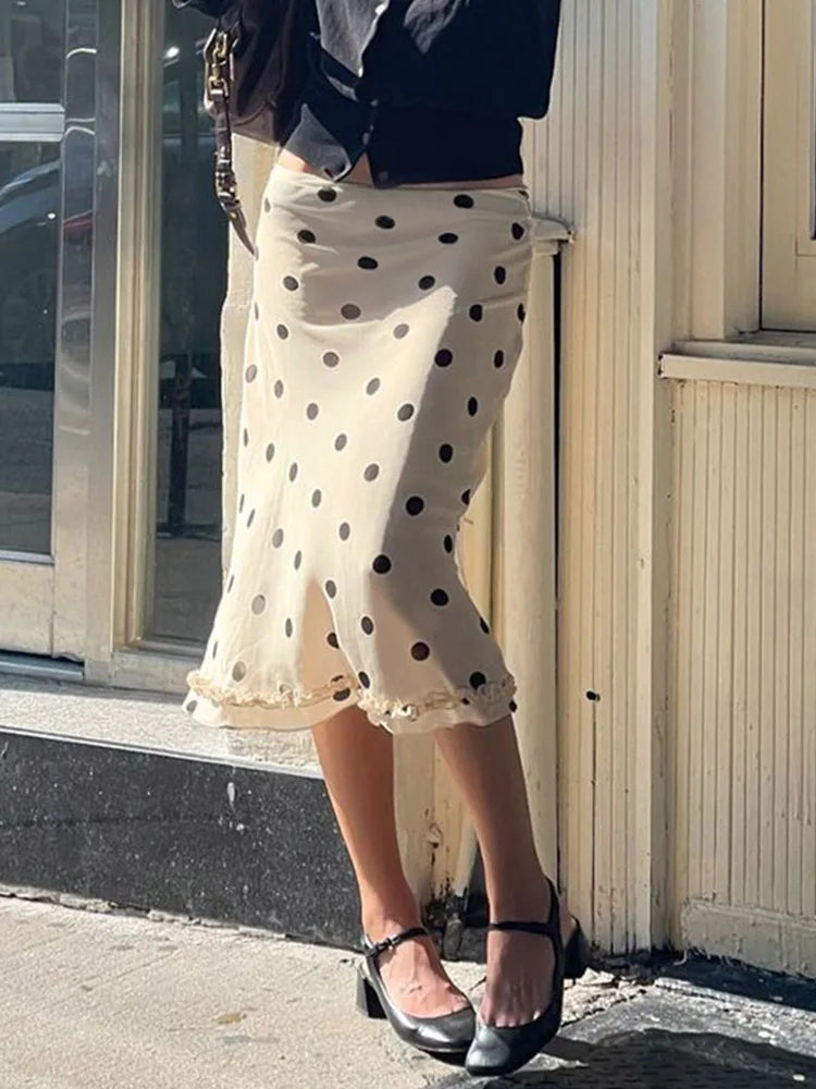 Varevina Women's Polka Dot Midi Skirt
