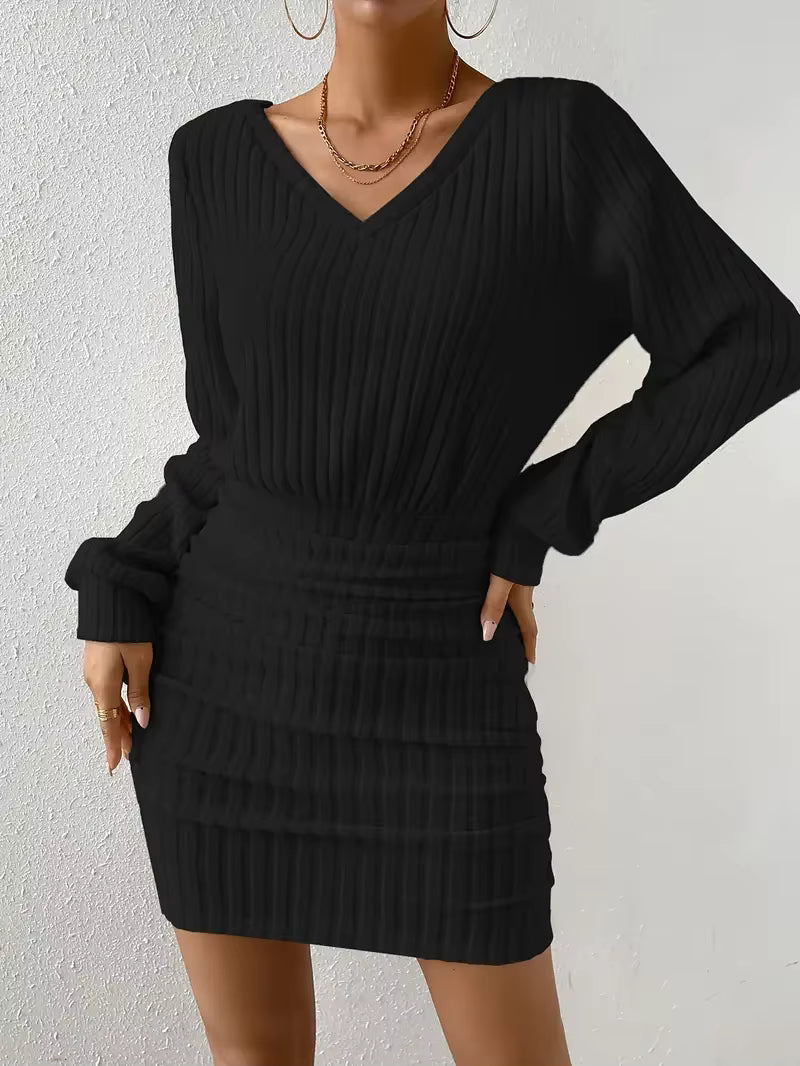 Palmer Off Shoulder Ruched Sweater Mini Dress