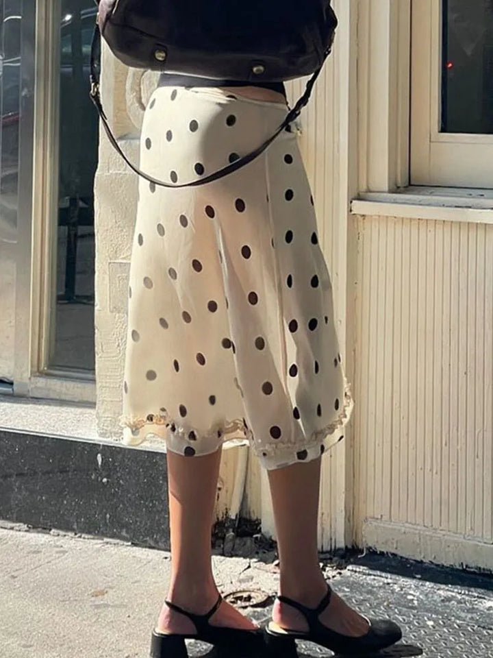 Varevina Women's Polka Dot Midi Skirt