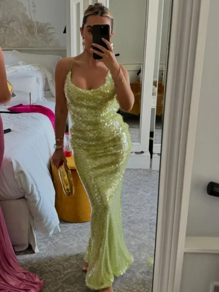 Ilavira Sequin Slim Fit Maxi Dress