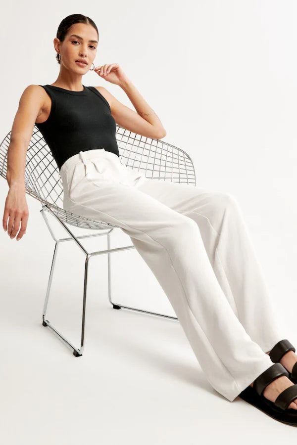 Lucia White Tailored Pants