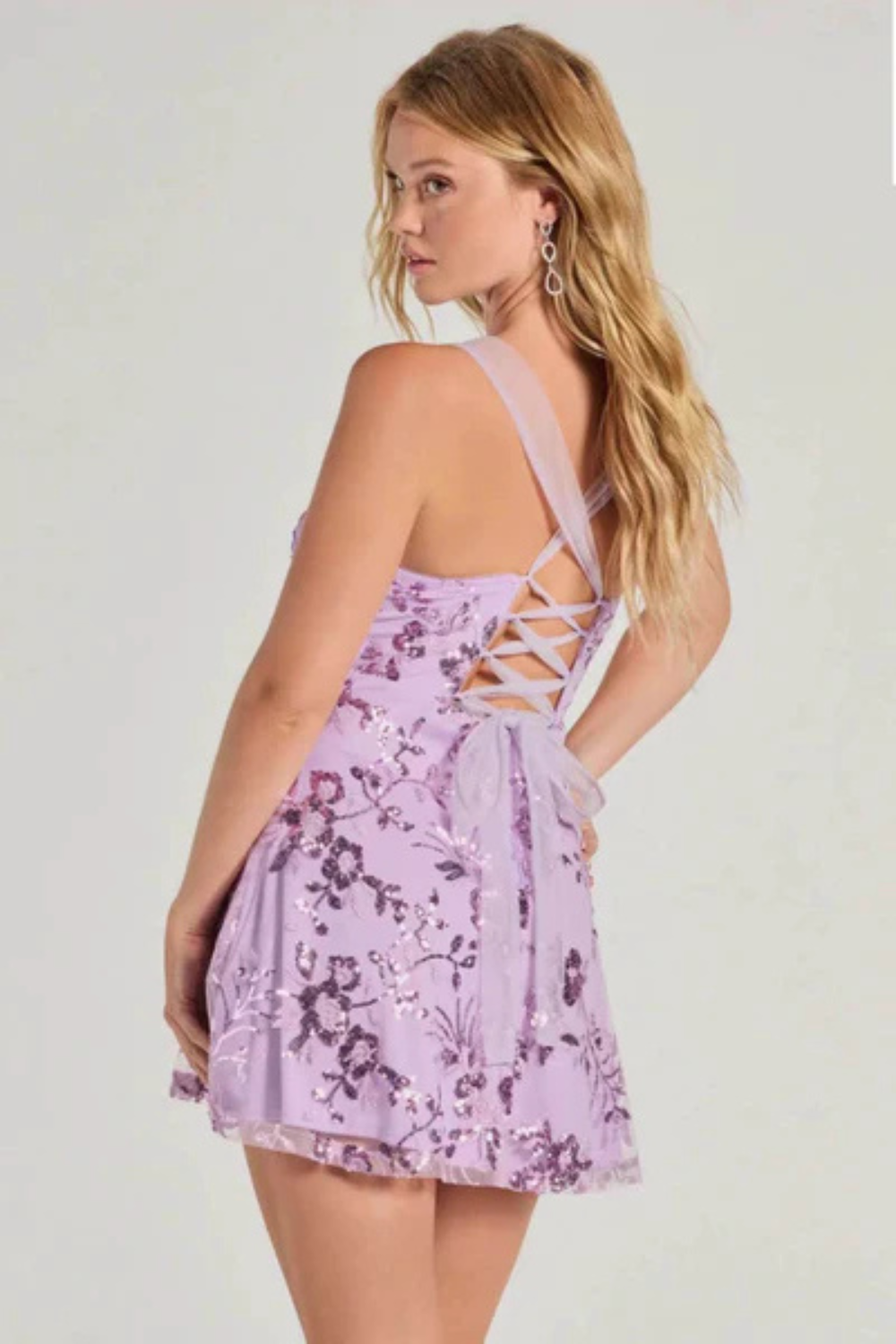 Elaria Sequin Floral Mini Dress