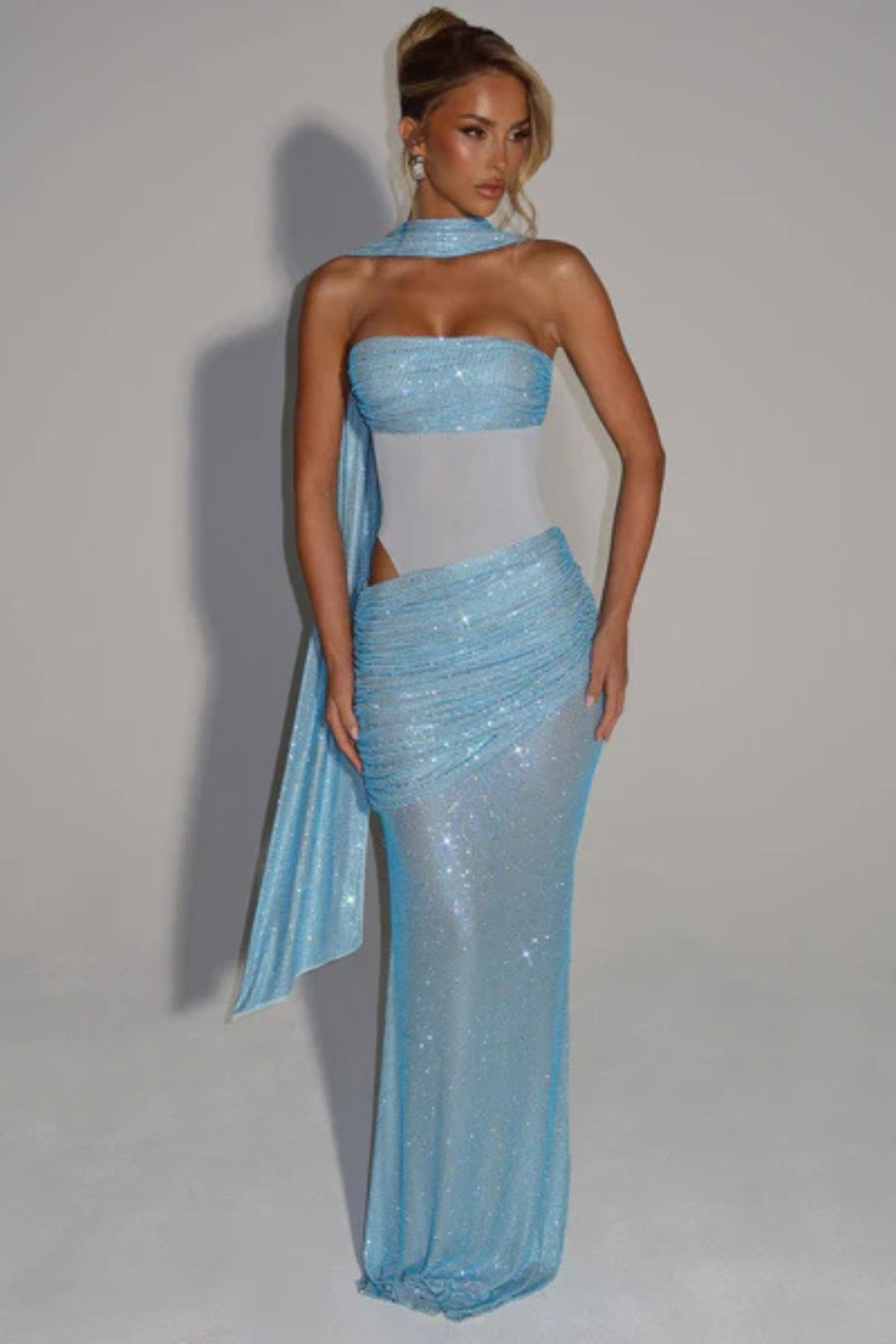 Solene Bandeau Scarf Maxi Dress