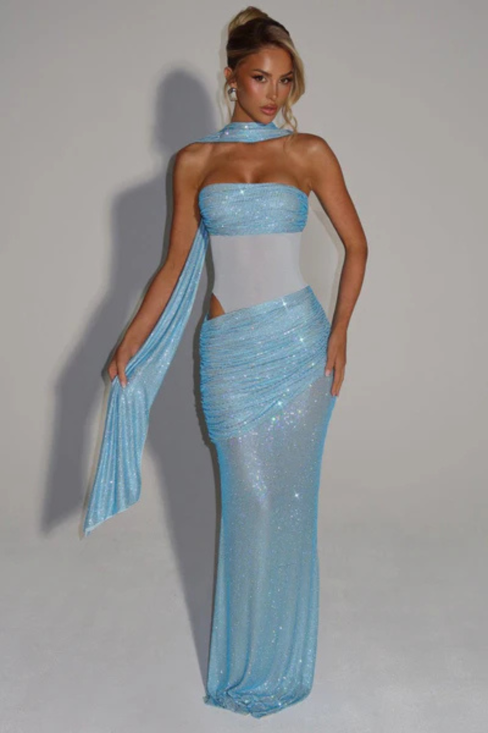 Solene Bandeau Scarf Maxi Dress
