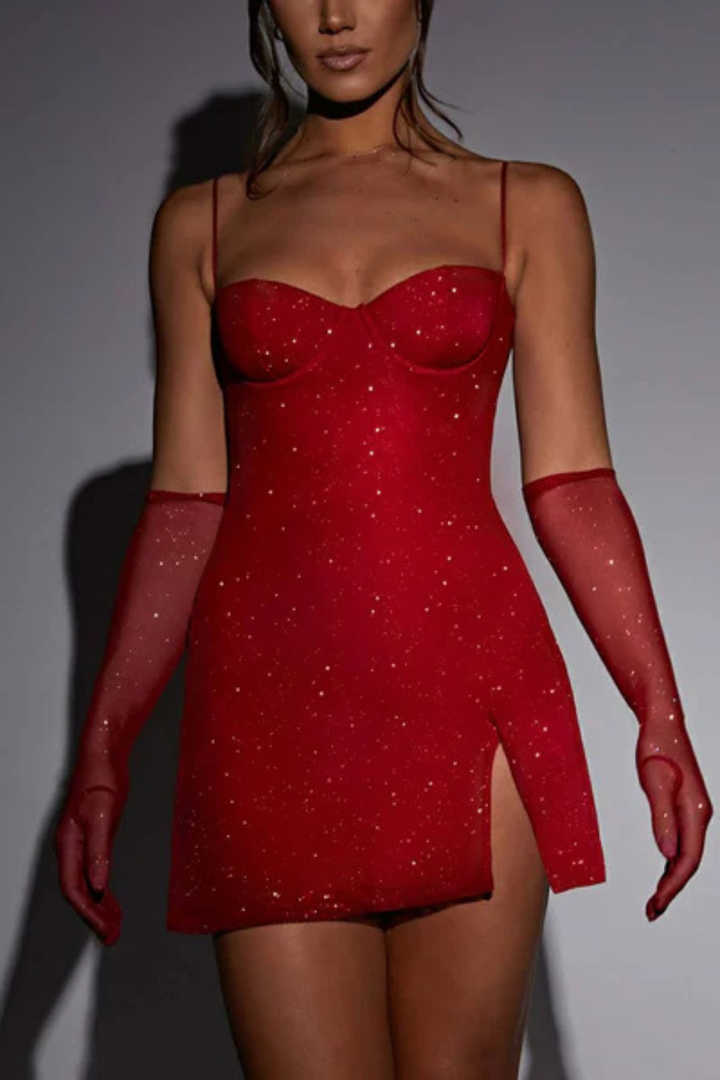 Irina Sparkle Sweetheart Mini Dress