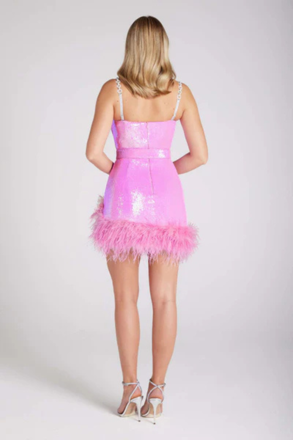 Emmeline Feather Hem Mini Dress