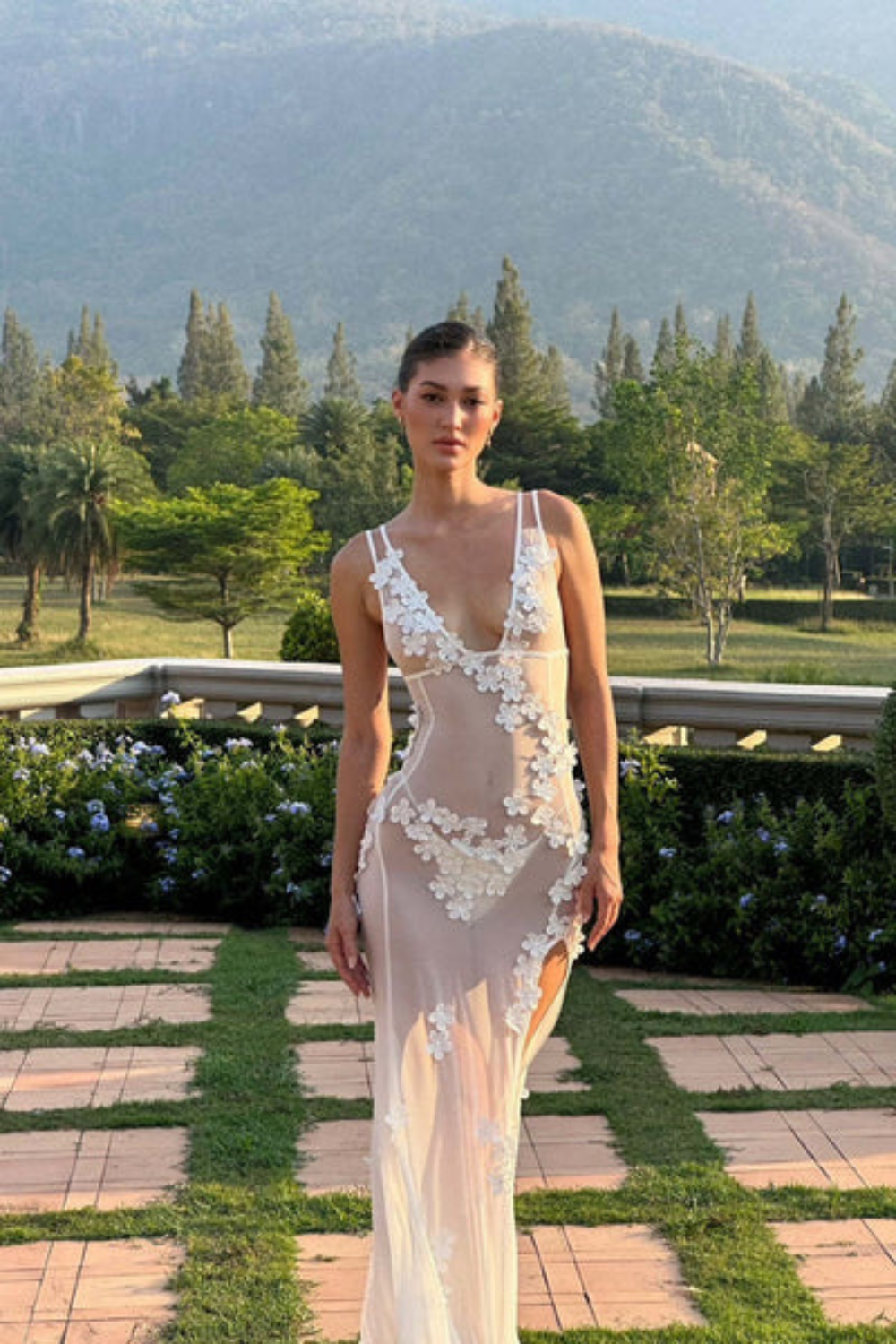 Maelle Sheer Tulle Maxi Dress