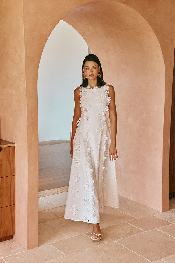 Astoria Floral Embroidered Garden Party Maxi Dress
