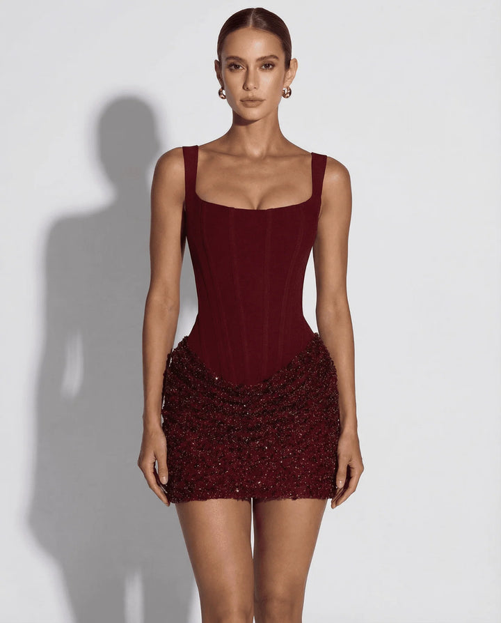 Daisy Sequin Corset Mini Dress