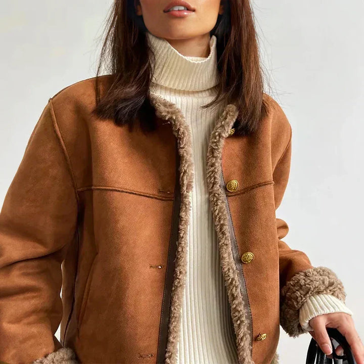 Rosalie Shearling Button Jacket