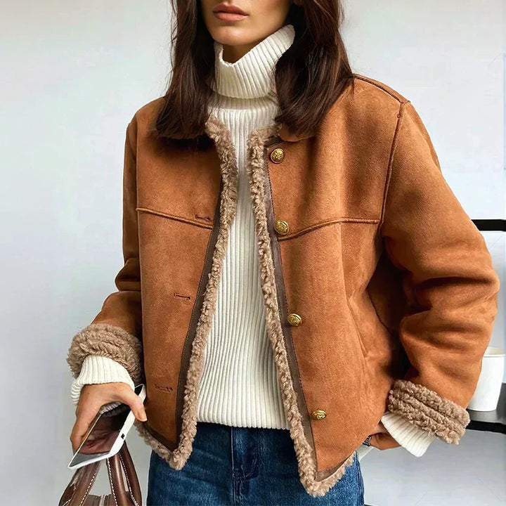 Rosalie Shearling Button Jacket