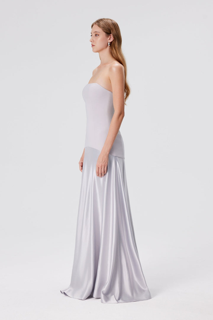 Wrenna Satin Black Tie Wedding Guest Maxi Dress
