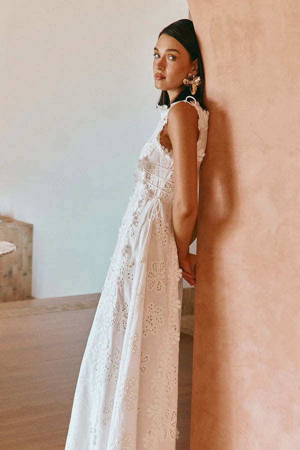 Astoria Floral Embroidered Garden Party Maxi Dress