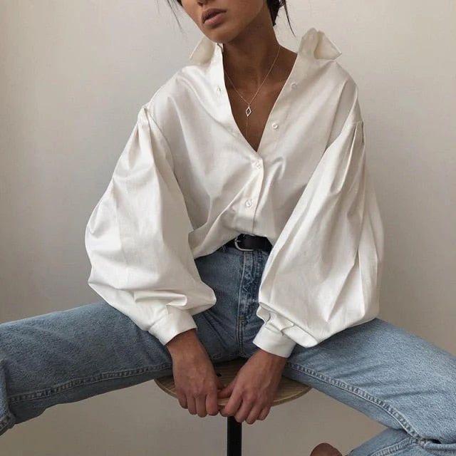 Marzella Balloon Sleeve Spring Blouse Shirt