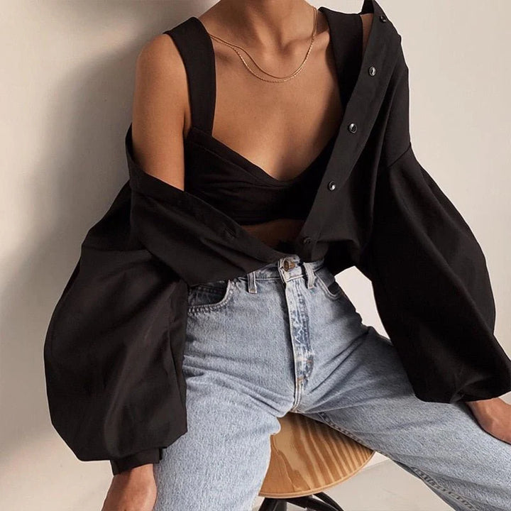Marzella Balloon Sleeve Spring Blouse Shirt