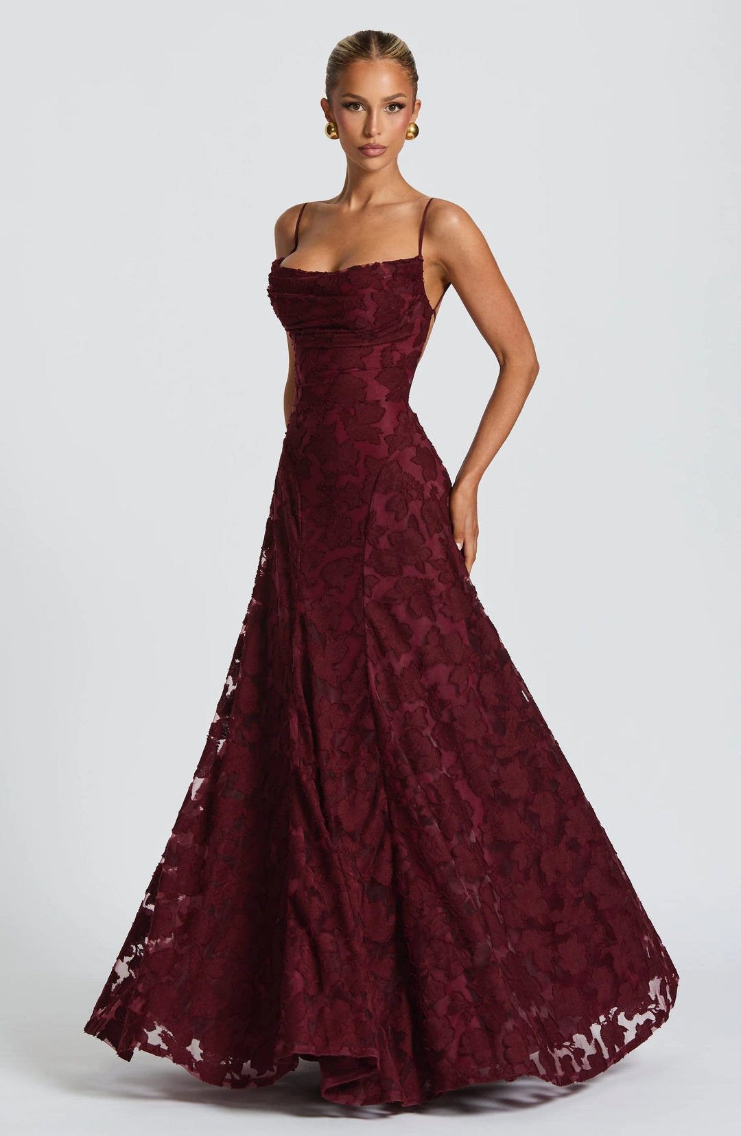 Elena Floral Lace Maxi Dress