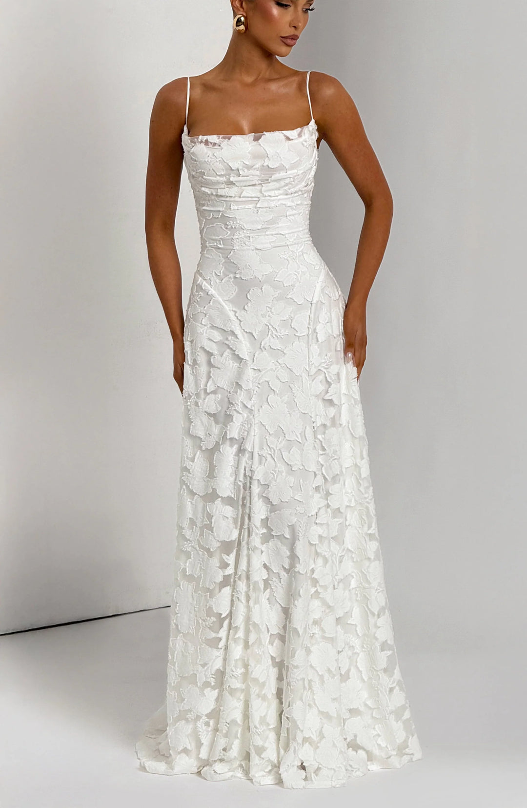 Elena Floral Lace Maxi Dress