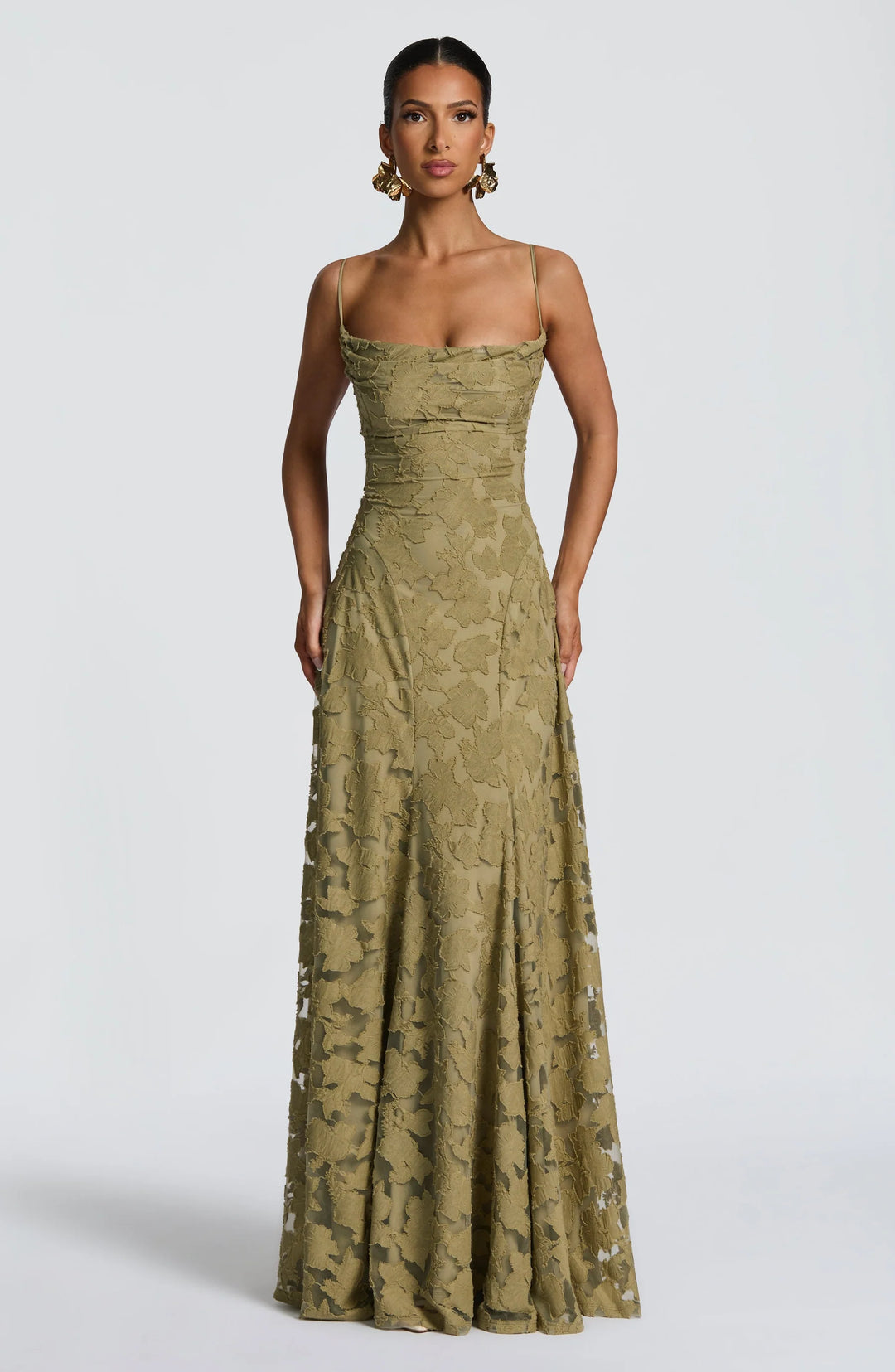Elena Floral Lace Maxi Dress
