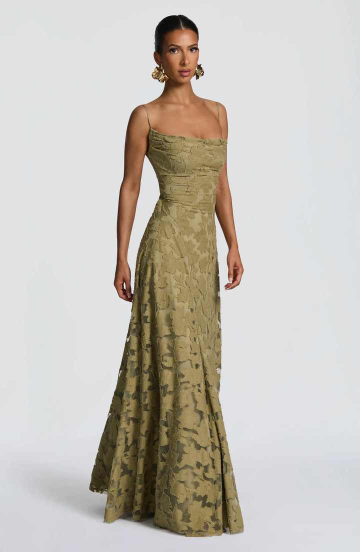 Elena Floral Lace Maxi Dress