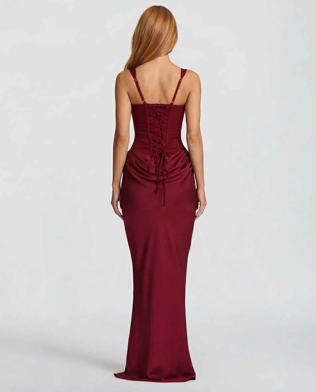 Perrine Women's Square Neck Bodycon Maxi Dress, Spaghetti Strap Formal Dress