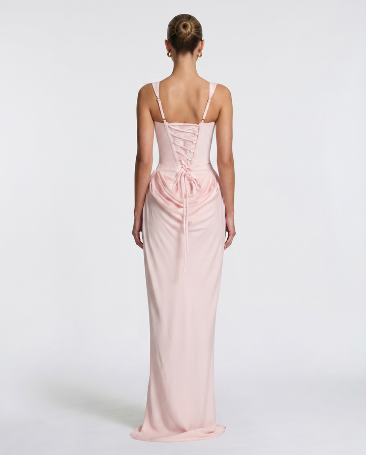Perrine Women's Square Neck Bodycon Maxi Dress, Spaghetti Strap Formal Dress