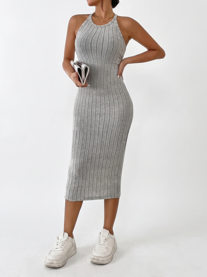 Monroe Ribbed Halter Bodycon Sweater Midi Dress
