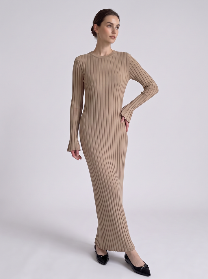 Harper Ribbed Long Sleeve Sweater Maxi Dress