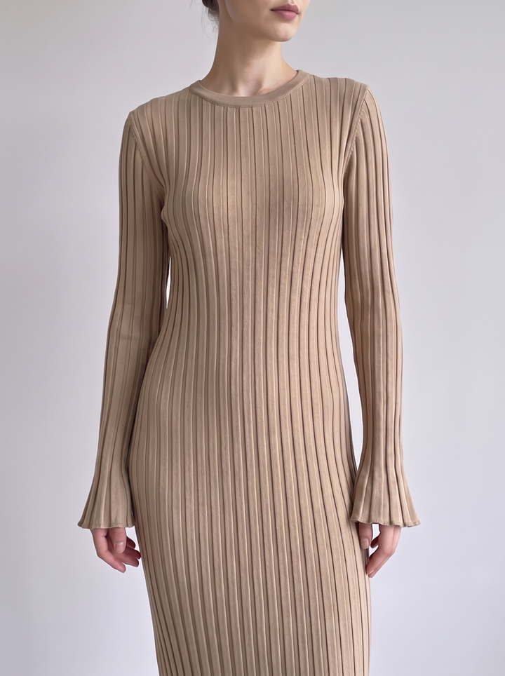 Harper Ribbed Long Sleeve Sweater Maxi Dress
